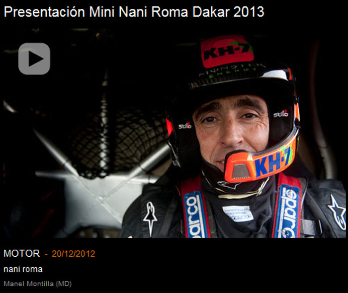 MINI y Nani Roma juntos de nuevo en el Rally Dakar 2013